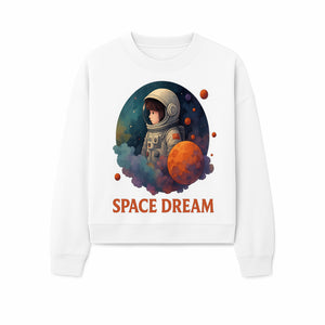 Astronaut Girl Space Dream Art Print, Whimsical Cosmic Illustration, Kids Room Decor, Children s Wall Art, Fantasy Space Theme - Sweatshirt 1758273142271.jpg