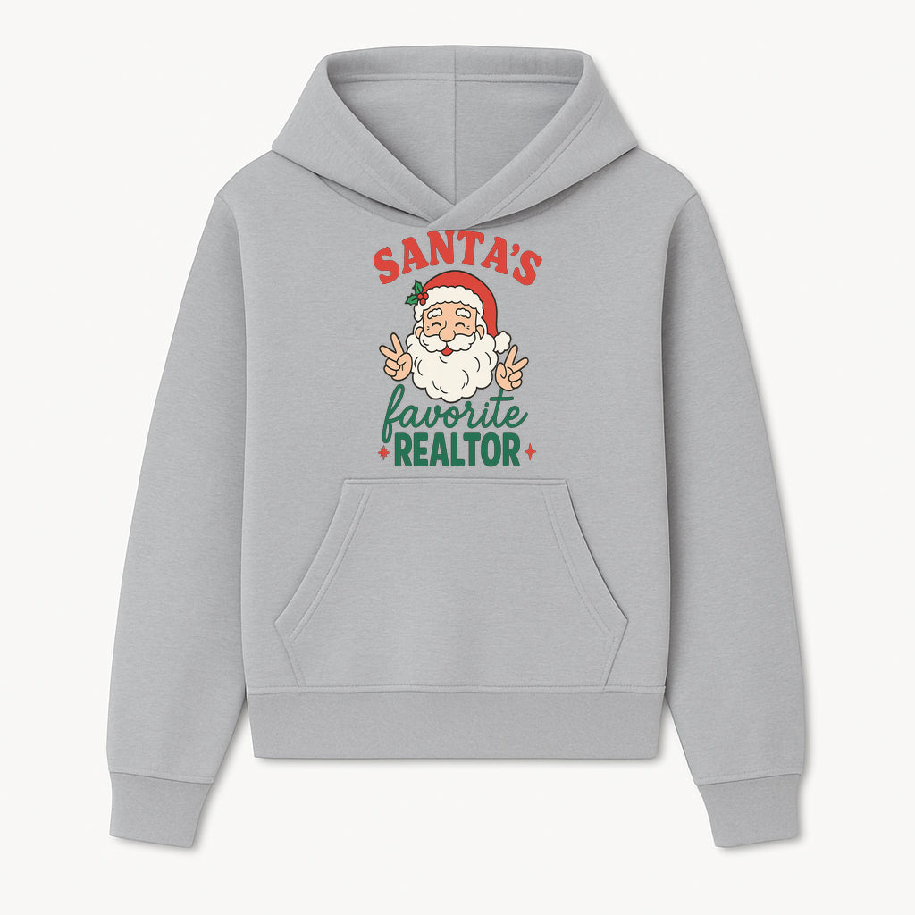 Santa's Favorite Realtor Christmas Design T-Shirt | Funny Holiday Gift for Real Estate Agents and Realtors - Hoodie 1758332975753.jpg