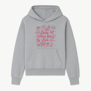 Love Where You Live Wall Art - Realtor Gift, Home Sweet Home Decor, Sold Signs, Pink Heart Design for Real Estate Enthusiasts - Hoodie 1758332976638.jpg