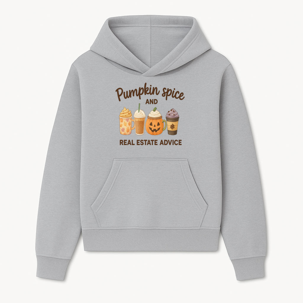 Pumpkin Spice and Real Estate Advice Art Print - Fall Decor, Coffee Lovers Gift, Home Buying Tips, Whimsical Wall Art - Hoodie 1758332985548.jpg