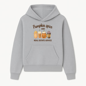 Pumpkin Spice and Real Estate Advice Art Print - Fall Decor, Coffee Lovers Gift, Home Buying Tips, Whimsical Wall Art - Hoodie 1758332985548.jpg