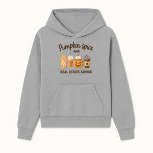 Pumpkin Spice and Real Estate Advice Art Print - Fall Decor, Coffee Lovers Gift, Home Buying Tips, Whimsical Wall Art - Hoodie 1758332986151.jpg