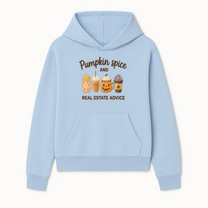 Pumpkin Spice and Real Estate Advice Art Print - Fall Decor, Coffee Lovers Gift, Home Buying Tips, Whimsical Wall Art - Hoodie 1758332986289.jpg
