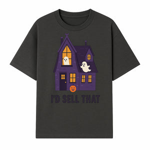 Halloween Ghost House Sign, Cute Haunted House Decor, I d Sell That Halloween Decoration, Spooky Fun Halloween Art - T-shirt 1758332986999.jpg