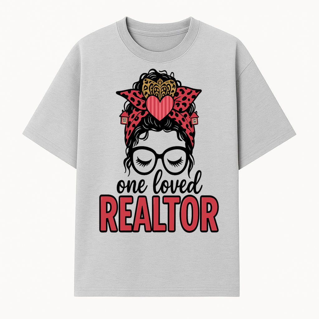 One Loved Realtor T-Shirt - Cute Realtor Gift with Glasses and Bow Design - Funny Real Estate Shirt for Women - T-shirt 1758332987103.jpg