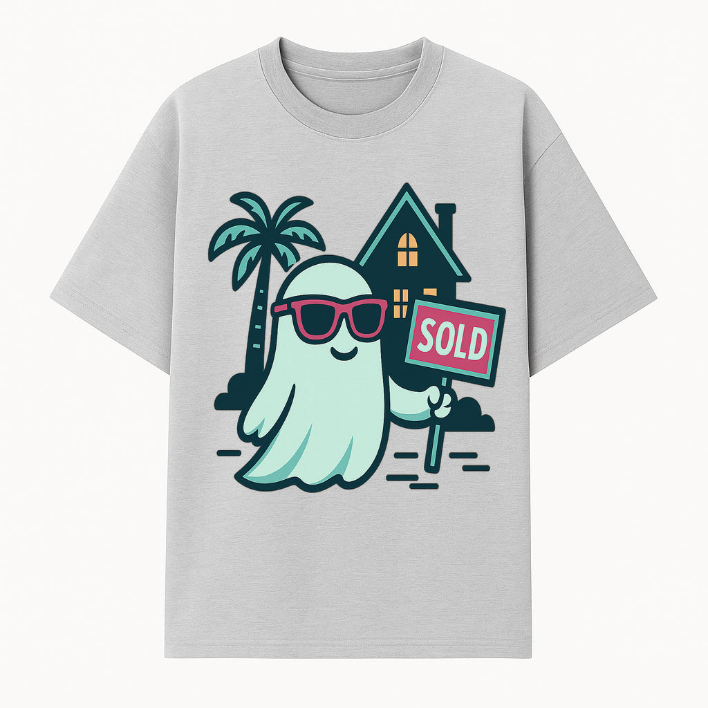 Cool Ghost Realtor T-Shirt | Sold Home Design | Fun Halloween Graphic Tee | Unique Gift for Real Estate Agents & Ghost Lovers - T-shirt 1758332987886.jpg