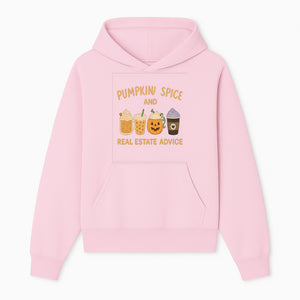 Pumpkin Spice and Real Estate Advice Wall Art | Cozy Fall Decor | Coffee Lovers Gift | Home Office Decoration - Hoodie 1758332987954.jpg
