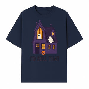 Halloween Ghost House Sign, Cute Haunted House Decor, I d Sell That Halloween Decoration, Spooky Fun Halloween Art - T-shirt 1758332987964.jpg