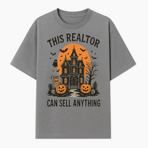 Halloween Realtor - This Realtor Can Sell Anything Spooky Haunted House with Pumpkins Design for Real Estate Agents - T-shirt 1758332988243.jpg