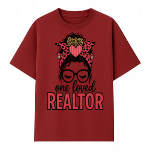 One Loved Realtor T-Shirt - Cute Realtor Gift with Glasses and Bow Design - Funny Real Estate Shirt for Women - T-shirt 1758332988255.jpg