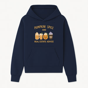 Pumpkin Spice and Real Estate Advice Wall Art | Cozy Fall Decor | Coffee Lovers Gift | Home Office Decoration - Hoodie 1758332988288.jpg