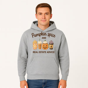 Pumpkin Spice and Real Estate Advice Art Print - Fall Decor, Coffee Lovers Gift, Home Buying Tips, Whimsical Wall Art - Hoodie 1758332988290.jpg