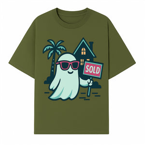 Cool Ghost Realtor T-Shirt | Sold Home Design | Fun Halloween Graphic Tee | Unique Gift for Real Estate Agents & Ghost Lovers - T-shirt 1758332988375.jpg
