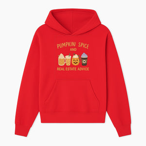 Pumpkin Spice and Real Estate Advice Wall Art | Cozy Fall Decor | Coffee Lovers Gift | Home Office Decoration - Hoodie 1758332988462.jpg