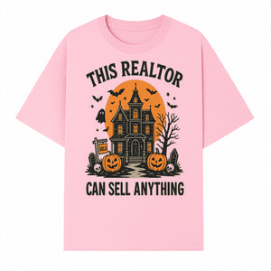 Halloween Realtor - This Realtor Can Sell Anything Spooky Haunted House with Pumpkins Design for Real Estate Agents - T-shirt 1758332988559.jpg