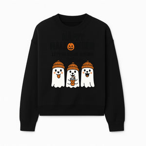 Happy Halloween Ghosts Design T-Shirt | Let's Go House Hunting | Cute Halloween Apparel for Kids & Adults | Spooky Season Fun - Sweatshirt 1758332990749.jpg