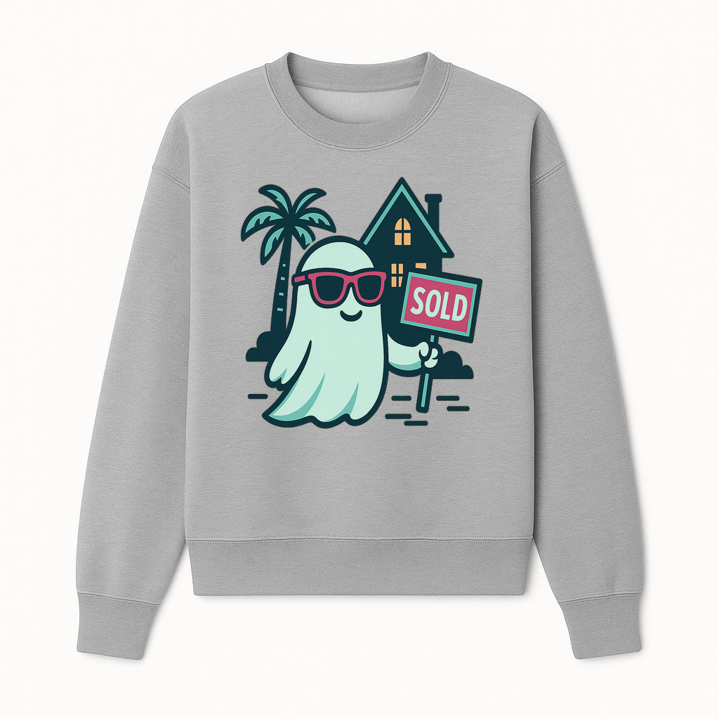 Cool Ghost Realtor T-Shirt | Sold Home Design | Fun Halloween Graphic Tee | Unique Gift for Real Estate Agents & Ghost Lovers - Sweatshirt 1758332991122.jpg
