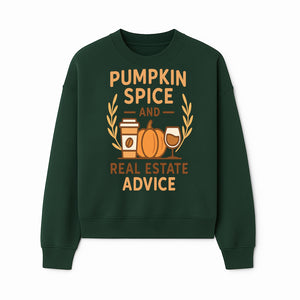 Pumpkin Spice and Real Estate Advice Wall Art | Fall Decor | Cozy Home Decor | Coffee Lover Gift - Sweatshirt 1758332991392.jpg