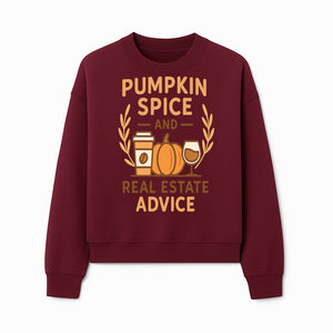 Pumpkin Spice and Real Estate Advice Wall Art | Fall Decor | Cozy Home Decor | Coffee Lover Gift - Sweatshirt 1758332991989.jpg