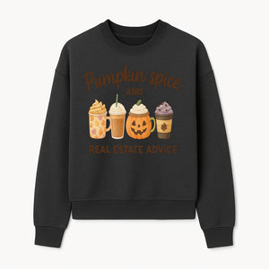 Pumpkin Spice and Real Estate Advice Art Print - Fall Decor, Coffee Lovers Gift, Home Buying Tips, Whimsical Wall Art - Sweatshirt 1758332992009.jpg