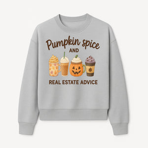 Pumpkin Spice and Real Estate Advice Art Print - Fall Decor, Coffee Lovers Gift, Home Buying Tips, Whimsical Wall Art - Sweatshirt 1758332992309.jpg