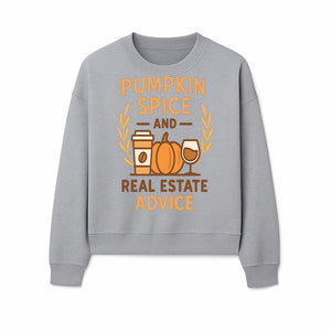 Pumpkin Spice and Real Estate Advice Wall Art | Fall Decor | Cozy Home Decor | Coffee Lover Gift - Sweatshirt 1758332992391.jpg