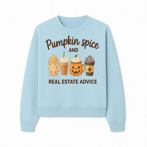 Pumpkin Spice and Real Estate Advice Art Print - Fall Decor, Coffee Lovers Gift, Home Buying Tips, Whimsical Wall Art - Sweatshirt 1758332992427.jpg