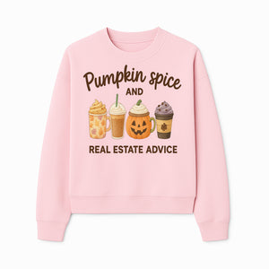 Pumpkin Spice and Real Estate Advice Art Print - Fall Decor, Coffee Lovers Gift, Home Buying Tips, Whimsical Wall Art - Sweatshirt 1758332992589.jpg