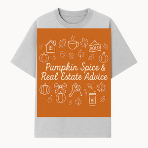 Pumpkin Spice & Real Estate Advice Art Print | Fall Home Decor | Cozy Autumn Aesthetic | Realtor Gift Idea - T-shirt 1758332992879.jpg