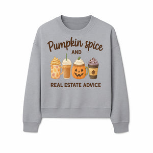 Pumpkin Spice and Real Estate Advice Art Print - Fall Decor, Coffee Lovers Gift, Home Buying Tips, Whimsical Wall Art - Sweatshirt 1758332993166.jpg