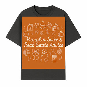 Pumpkin Spice & Real Estate Advice Art Print | Fall Home Decor | Cozy Autumn Aesthetic | Realtor Gift Idea - T-shirt 1758332993171.jpg