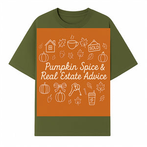Pumpkin Spice & Real Estate Advice Art Print | Fall Home Decor | Cozy Autumn Aesthetic | Realtor Gift Idea - T-shirt 1758332993298.jpg