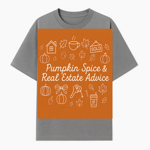 Pumpkin Spice & Real Estate Advice Art Print | Fall Home Decor | Cozy Autumn Aesthetic | Realtor Gift Idea - T-shirt 1758332993442.jpg