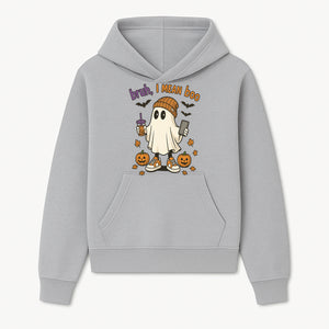 Funny Ghost Halloween T-shirt - Bruh, I Mean Boo with Candy Pumpkins and Bats, Cute Fall Vibes For Trick or Treating - Hoodie 1758332994093.jpg