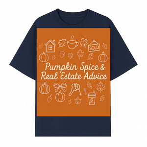 Pumpkin Spice & Real Estate Advice Art Print | Fall Home Decor | Cozy Autumn Aesthetic | Realtor Gift Idea - T-shirt 1758332994104.jpg