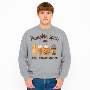Pumpkin Spice and Real Estate Advice Art Print - Fall Decor, Coffee Lovers Gift, Home Buying Tips, Whimsical Wall Art - Sweatshirt 1758332994437.jpg