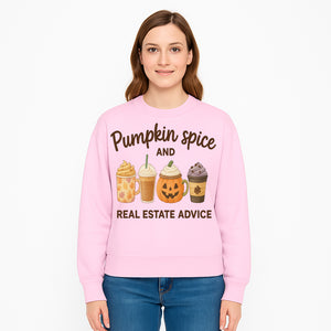Pumpkin Spice and Real Estate Advice Art Print - Fall Decor, Coffee Lovers Gift, Home Buying Tips, Whimsical Wall Art - Sweatshirt 1758332994574.jpg