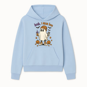 Funny Ghost Halloween T-shirt - Bruh, I Mean Boo with Candy Pumpkins and Bats, Cute Fall Vibes For Trick or Treating - Hoodie 1758332994789.jpg