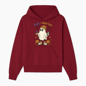 Funny Ghost Halloween T-shirt - Bruh, I Mean Boo with Candy Pumpkins and Bats, Cute Fall Vibes For Trick or Treating - Hoodie 1758332995169.jpg