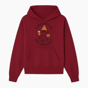 Pumpkin Spice and Real Estate Advice Ghost Halloween Design T-Shirt or Mug, Cute Fall Apparel and Gifts for Realtors - Hoodie 1758332995214.jpg