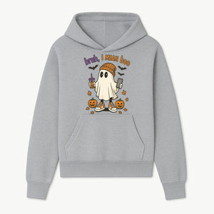 Funny Ghost Halloween T-shirt - Bruh, I Mean Boo with Candy Pumpkins and Bats, Cute Fall Vibes For Trick or Treating - Hoodie 1758332995579.jpg