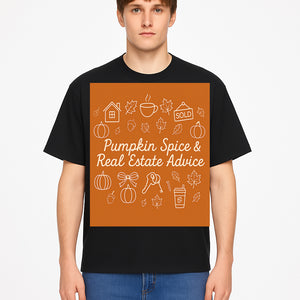 Pumpkin Spice & Real Estate Advice Art Print | Fall Home Decor | Cozy Autumn Aesthetic | Realtor Gift Idea - T-shirt 1758332995696.jpg