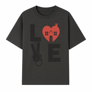 Love Key Home Decor Sign | Heart with House & Key Design | Unique Wall Art for Homeowners | Gift for Newlyweds or Couples - T-shirt 1758332996187.jpg