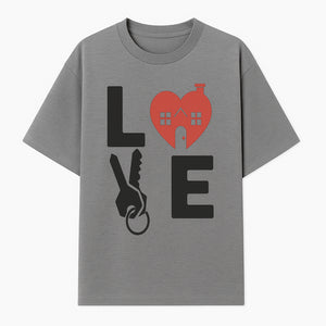 Love Key Home Decor Sign | Heart with House & Key Design | Unique Wall Art for Homeowners | Gift for Newlyweds or Couples - T-shirt 1758332996466.jpg