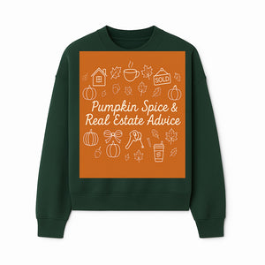 Pumpkin Spice & Real Estate Advice Art Print | Fall Home Decor | Cozy Autumn Aesthetic | Realtor Gift Idea - Sweatshirt 1758332996558.jpg