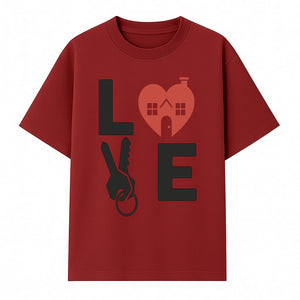 Love Key Home Decor Sign | Heart with House & Key Design | Unique Wall Art for Homeowners | Gift for Newlyweds or Couples - T-shirt 1758332996863.jpg