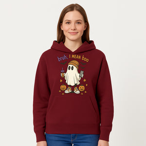 Funny Ghost Halloween T-shirt - Bruh, I Mean Boo with Candy Pumpkins and Bats, Cute Fall Vibes For Trick or Treating - Hoodie 1758332997062.jpg