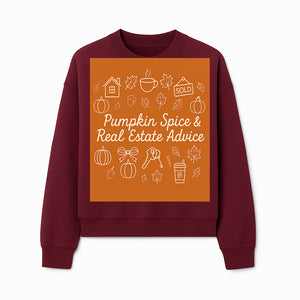 Pumpkin Spice & Real Estate Advice Art Print | Fall Home Decor | Cozy Autumn Aesthetic | Realtor Gift Idea - Sweatshirt 1758332997132.jpg