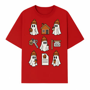 Cute Ghost Homebuyer Sticker Set - Halloween Real Estate Icons, Sold Sign, Key, House, Coffee - Quaint Decoration for Fall - T-shirt 1758332997353.jpg