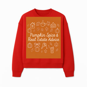 Pumpkin Spice & Real Estate Advice Art Print | Fall Home Decor | Cozy Autumn Aesthetic | Realtor Gift Idea - Sweatshirt 1758332997388.jpg